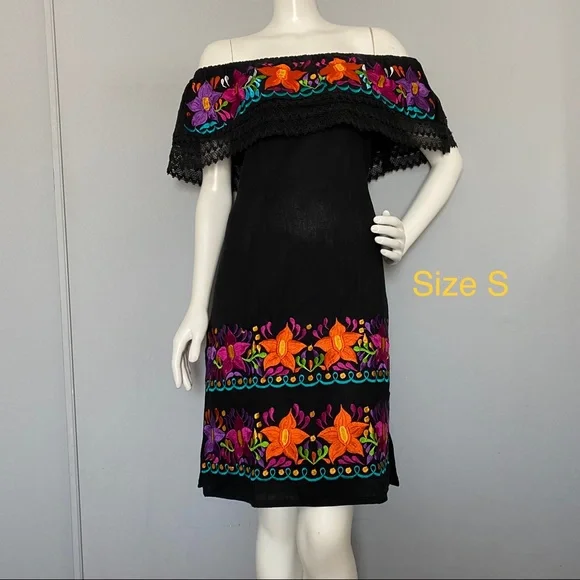 embroidered dress with tassels White Embroidered Cotton Dress With Tassels – Nolabels main image 1